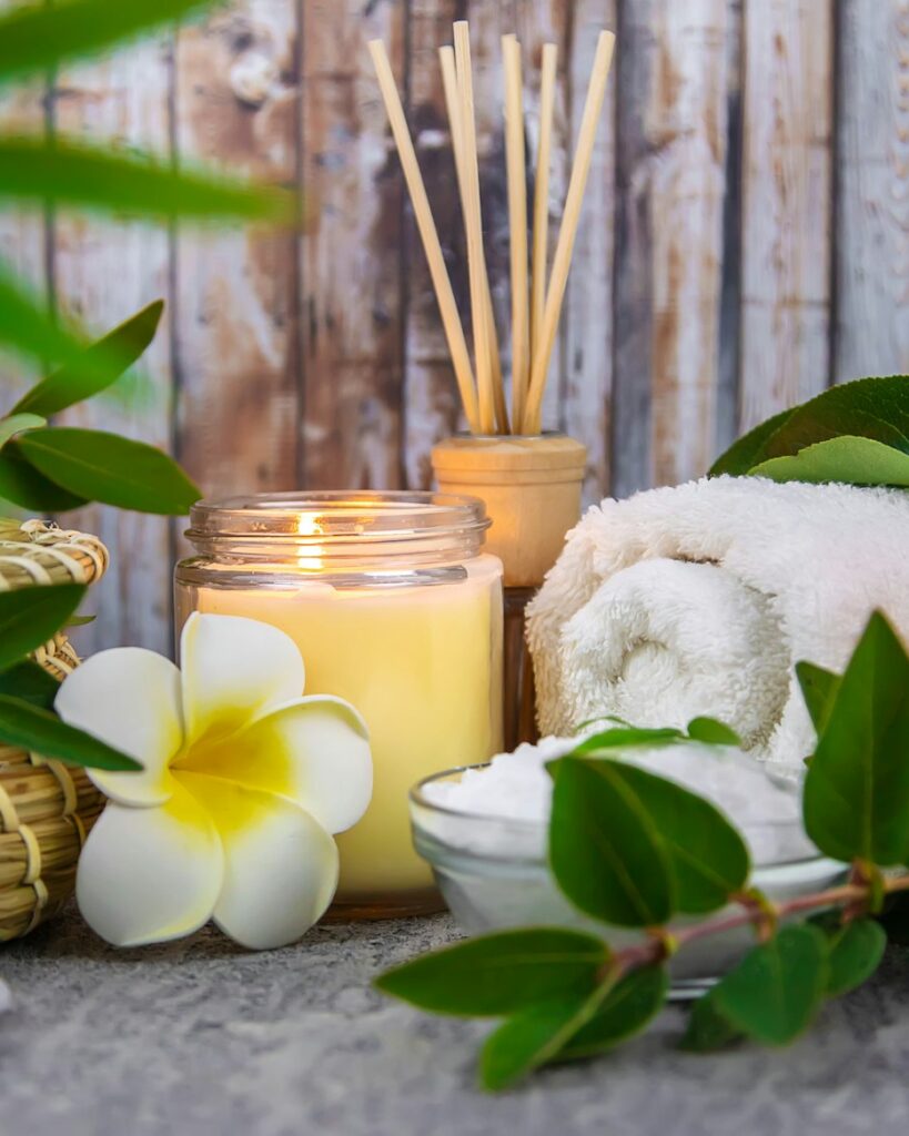 Background spa place for product. Selective focus.